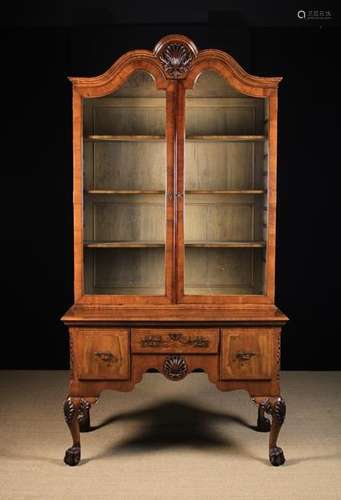 A Fine Quality 19th Century Irish Walnut Veneered Cabinet on Stand.