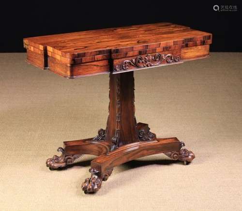 A Fine William IV Rosewood Fold Over Card table.