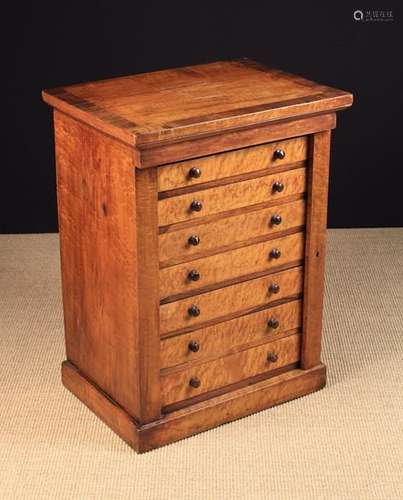 A Victorian Birdseye Maple Collectors Cabinet.