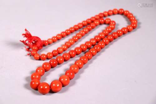 Dark Red Coral Beads; 111.2G