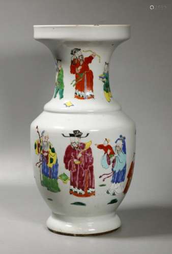 Chinese Early 18 C Porcelain Fu Lu Shou Vase