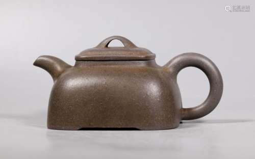 Chinese Yixing 4 Sided Teapot on 4 Feet