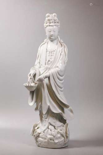 Chinese Qing Blanc de Chine Standing Guanyin