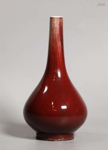 Chinese 19 C Langyao Red Porcelain Bottle Vase