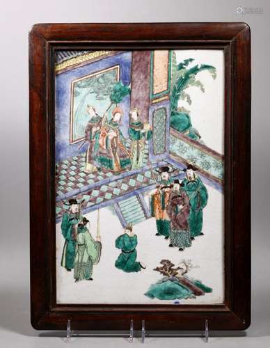 Chinese Qing Enameled Empress Porcelain Plaque