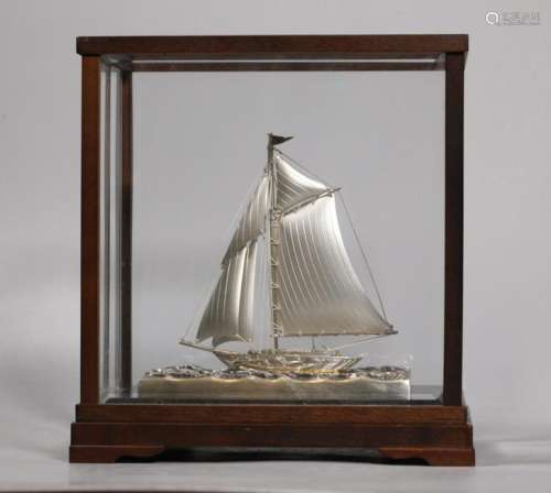 Gorham Japanese Miniature Model Silver Sailboat