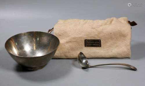 Tiffany & Co. Sterling Silver Sauce Bowl & Ladle