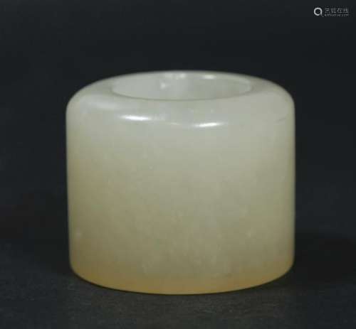 Chinese 19 C Jade or Hardstone Archer's Ring