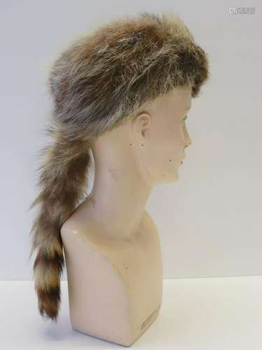 Authentic Fess Parker Coonskin Cap Davy Crockett