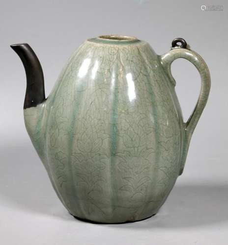 Rare Korean Goryeo 12 C Celadon Melon Ewer