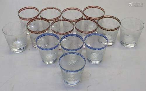 Lot Of Fine Quality Continental Etched Glasses.