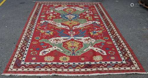 Vintage And Finely Hand Woven Carpet