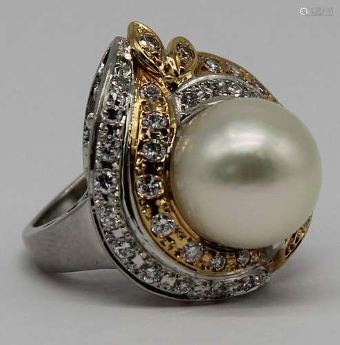 JEWELRY. Platinum, 18kt Gold, Diamond and Pearl