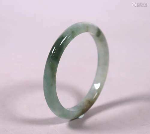 GIA Certified Natural Gray Green Jadeite Bangle