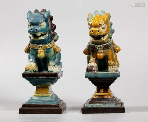 Chinese Ming / Qing Fahua Roof Tile Buddhist Lions