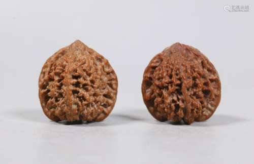 Pair Old Chinese Scholar's Meditation Walnuts