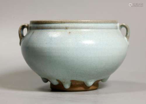 Chinese Junyao Porcelain 2 Handled Jar