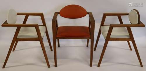 3 Midcentury Style Arm Chairs .