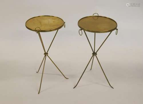 A Pair Of Brass Tripod Stands .