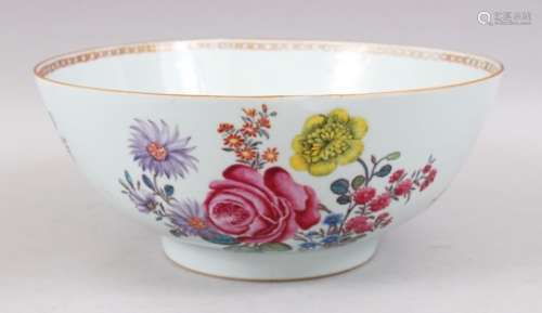 A GOOD CHINESE 18TH CENTURY QIANLONG FAMILLE ROSE EXPORT BOWL, the body of the bowl decorated in