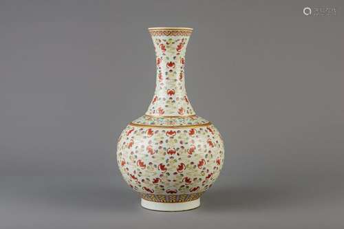 A Chinese famille rose 'hundred bats' vase, Guangxu