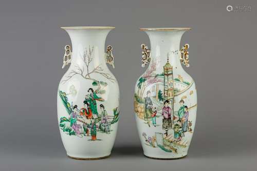 Two Chinese famille rose vases, 19th/20th C.