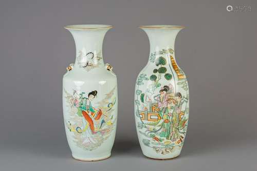 Two Chinese famille rose vases, 19th/20th C.