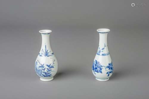 Two Chinese blue and white and underglaze red vases,