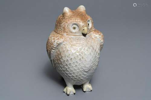 A Japanese porcelain owl jar and cover, Meiji, 19th C.