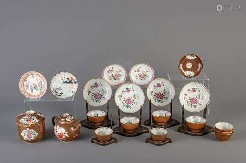 A collection of Chinese Batavian ware famille rose and