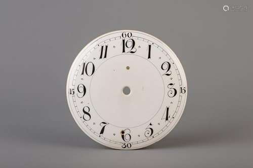 An English Delftware black and white dial, late 18th C.