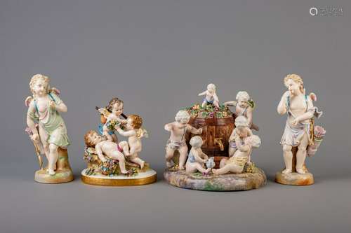 Two groups with putti, one of which with Sitzendorf