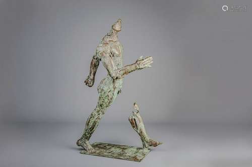 Jan Desmarets (1961): Walking man, green brown