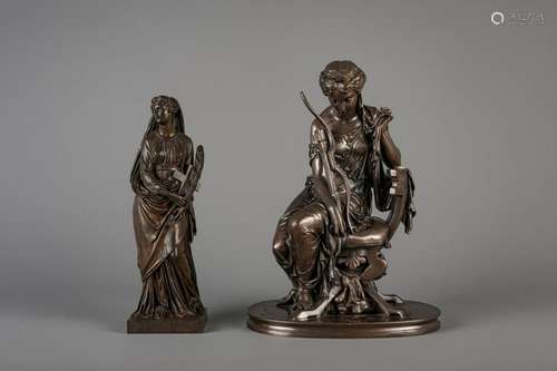 Two bronze sculptures with classical themes, France,