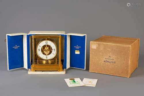 A Jaeger-LeCoultre 'Atmos VI' clock in its original