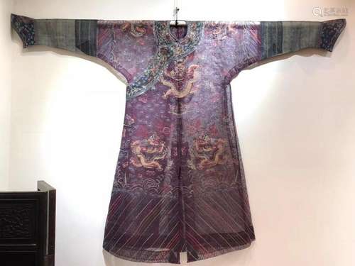 A CHINESE PURPLE DRAGON ROBE