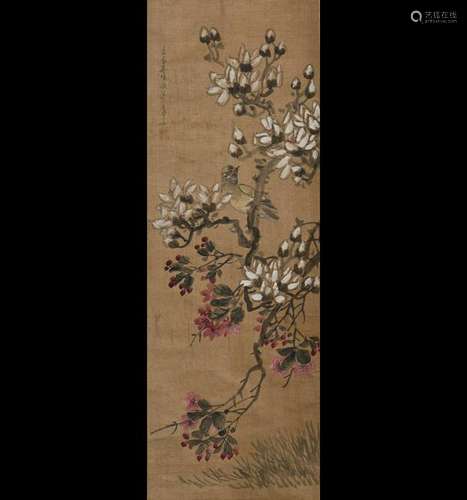 A CHINESE SCROLL PAINTING, AFTER LI XIONGCAI