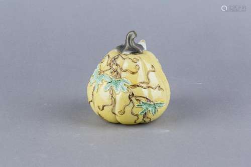 A PUMPKIN-FORM PORCELAIN WATER POT