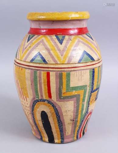 ATTRIBUTED TO THE OMEGA STUDIOS, CIRCA. 1930'S`, GEOMETRIC PAINTED MONOCHROME VASE, similar