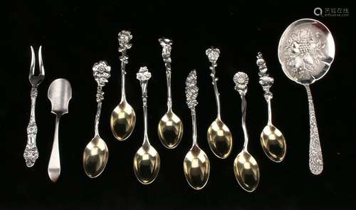 REED AND BARTON FLORAL CONDIMENT SPOONS PLUS