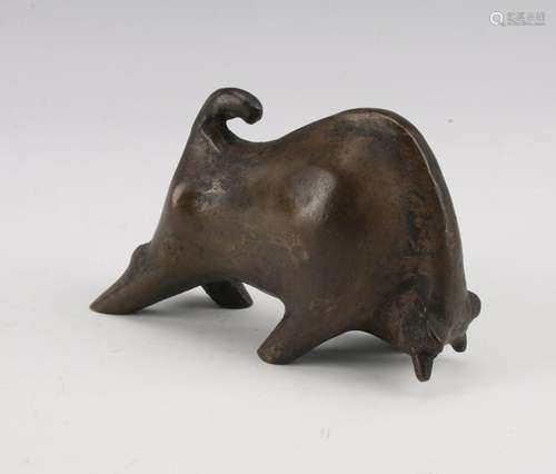 MODERNIST STYLE BRONZE BULL