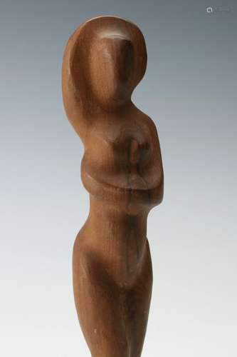 MID CENTURY CARVED NUDE SCULPTURE