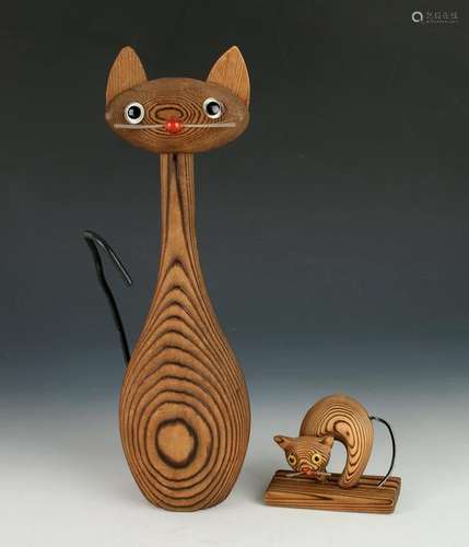 2 MCM JAPANESE CRYPTOMERIA WOOD CATS