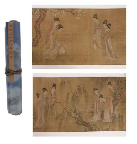 CHINESE LONG GARDEN BEAUTY SCENE SCROLL