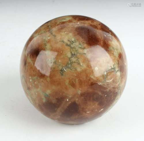 ITALIAN ALABASTER ORB PAPERWEIGHT