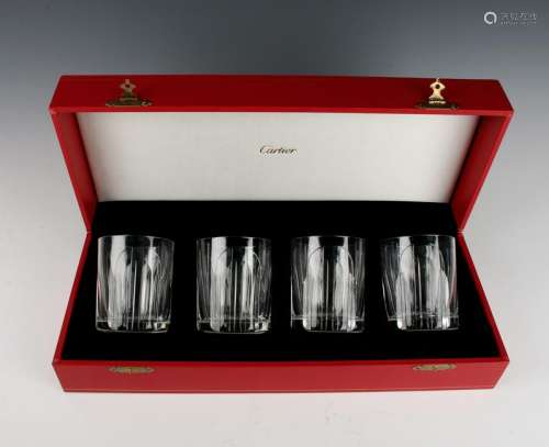 CARTIER CRYSTAL TUMBLERS IN PRESENTATION BOX