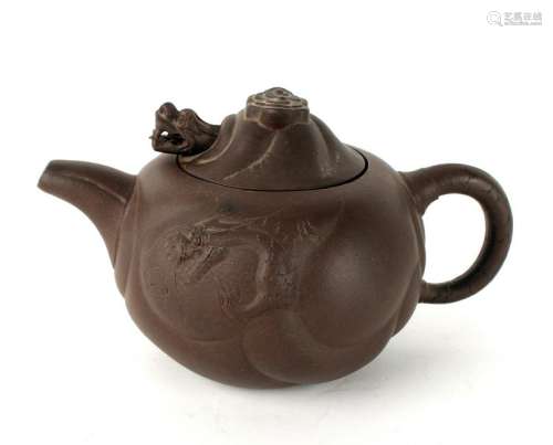 CHINESE YIXING DRAGON IN THE CLOUDS TEA POT