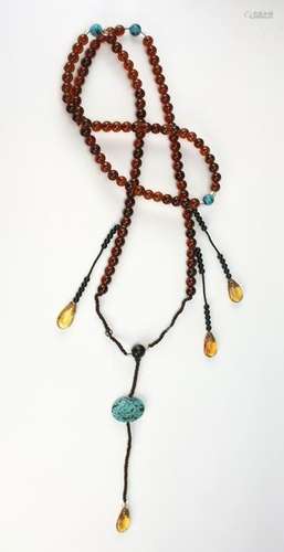 AMBER BEAD CHAO ZHU COURT NECKLACE