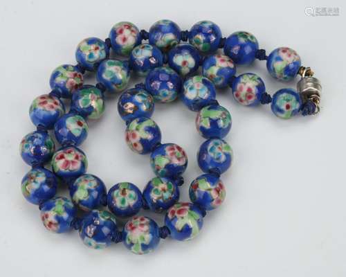 CHINESE CLOISONNE BEAD NECKLACE