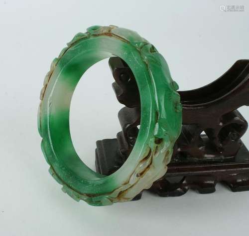 CARVED JADE BANGLE